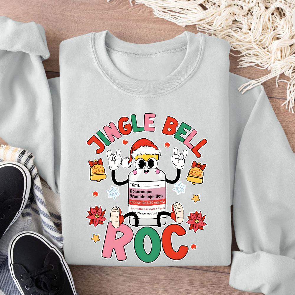 Jingle Bell Roc Funny Cotton Pullover Sweatshirt