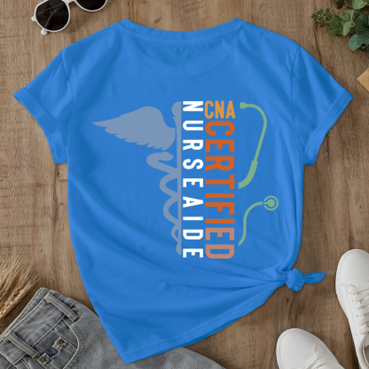 Certified Nursing Assistant Double-Sided Cotton Printed T-Shirt
