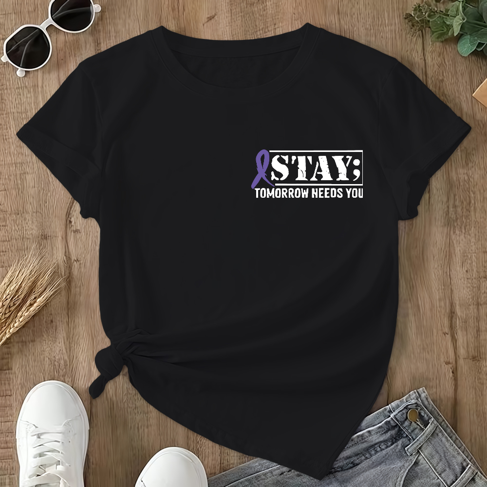 Your Story Is Not Over Suicide Prevention Double-Sided Cotton Printed T-Shirt