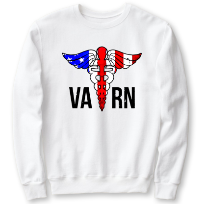 VA RN Nurse Symbol Flag Cotton Pullover Sweatshirt
