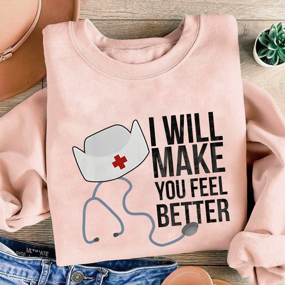 I Will Make You Feel Better Cotton Pullover Sweatshirt
