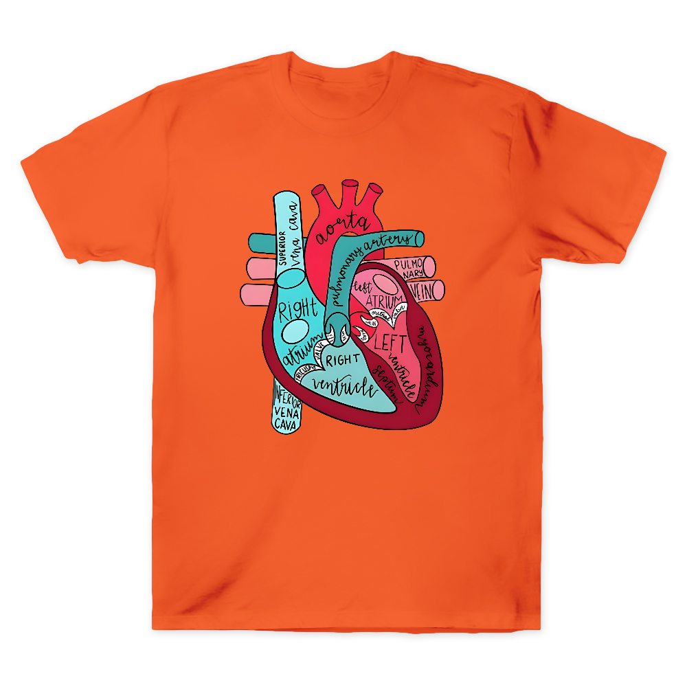 Labeled Anatomical Heart Cotton Doctor T-shirt