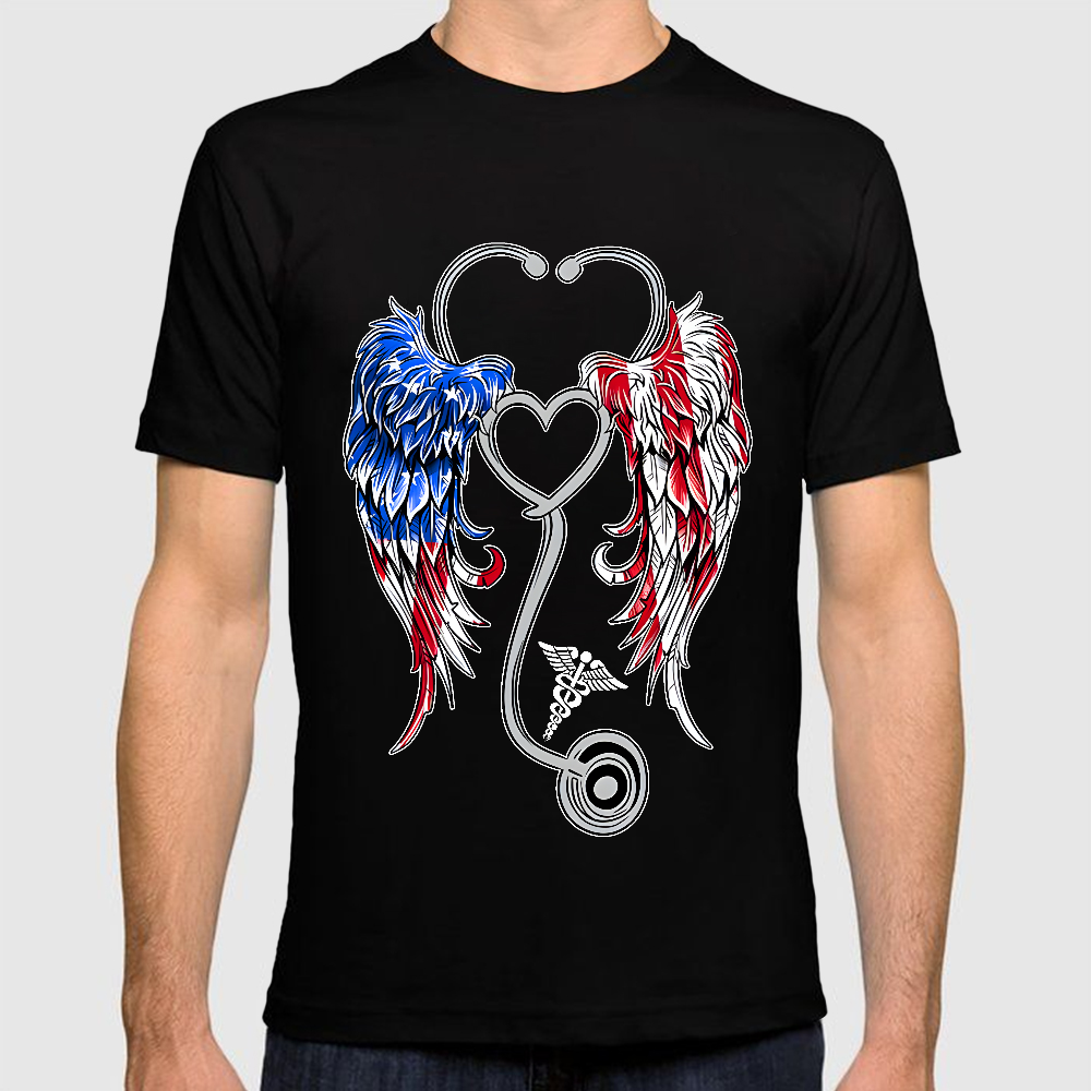 We Are Angels Who Happens To Be A Nurse Here Cotton Doctor T-shirt