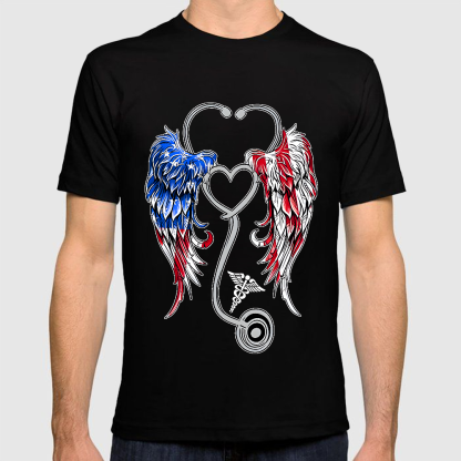 We Are Angels Who Happens To Be A Nurse Here Cotton Doctor T-shirt