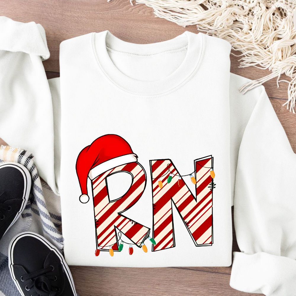 RN Registered Nurse Christmas Cotton Pullover Sweatshirt
