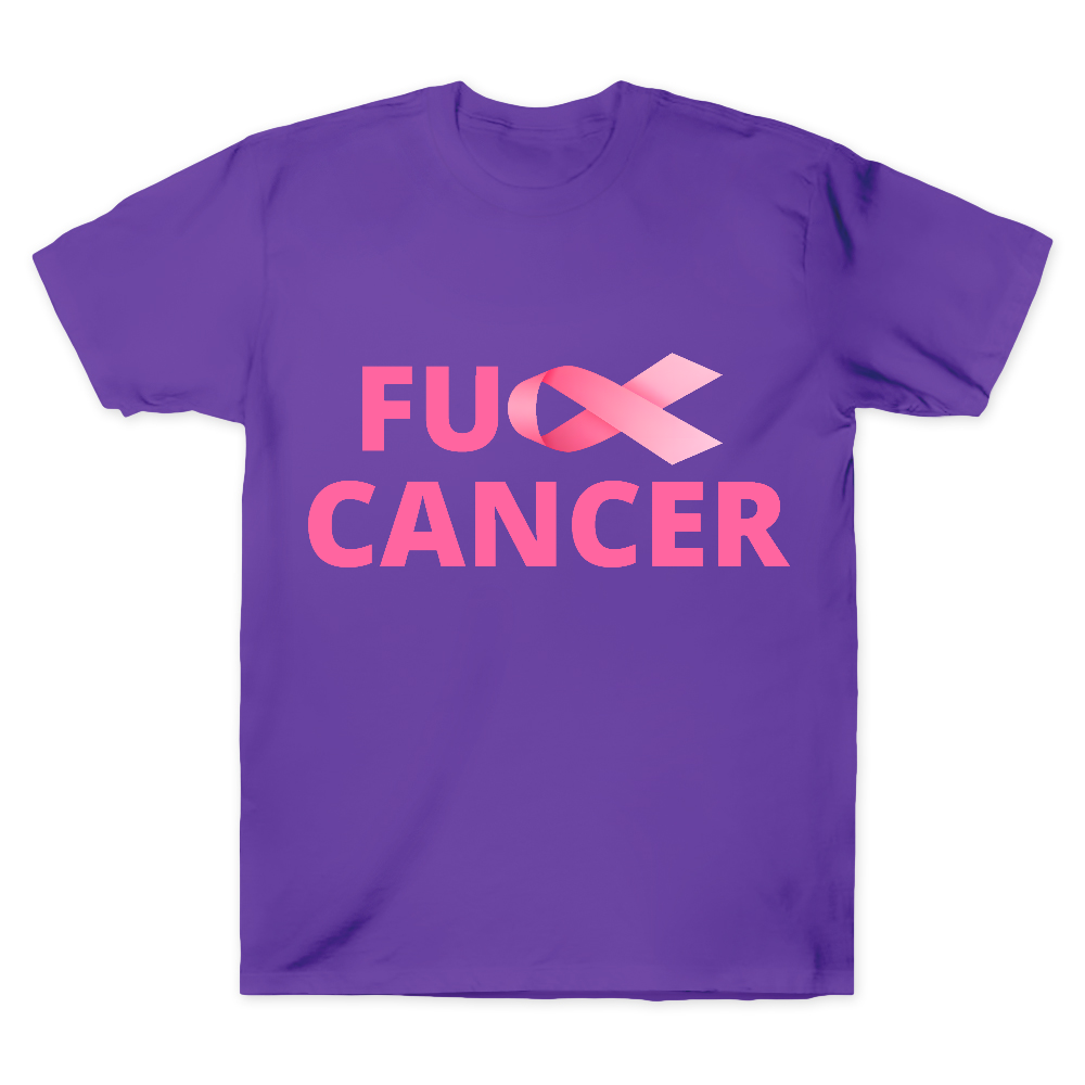 Fuck Cancer Breast Cancer Support With Pink Ribbon Cotton Doctor T-shirt