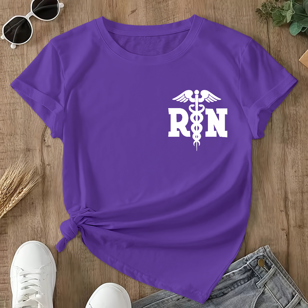 Registered Nurse Double-Sided Cotton Printed T-Shirt