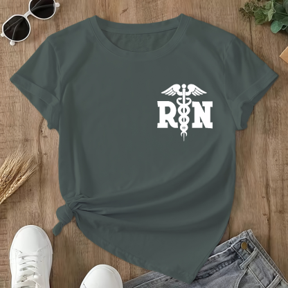 Registered Nurse Double-Sided Cotton Printed T-Shirt