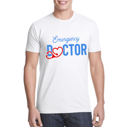 Emergency Doctor Stethoscope Heartbeat First Aid Cotton Doctor T-shirt
