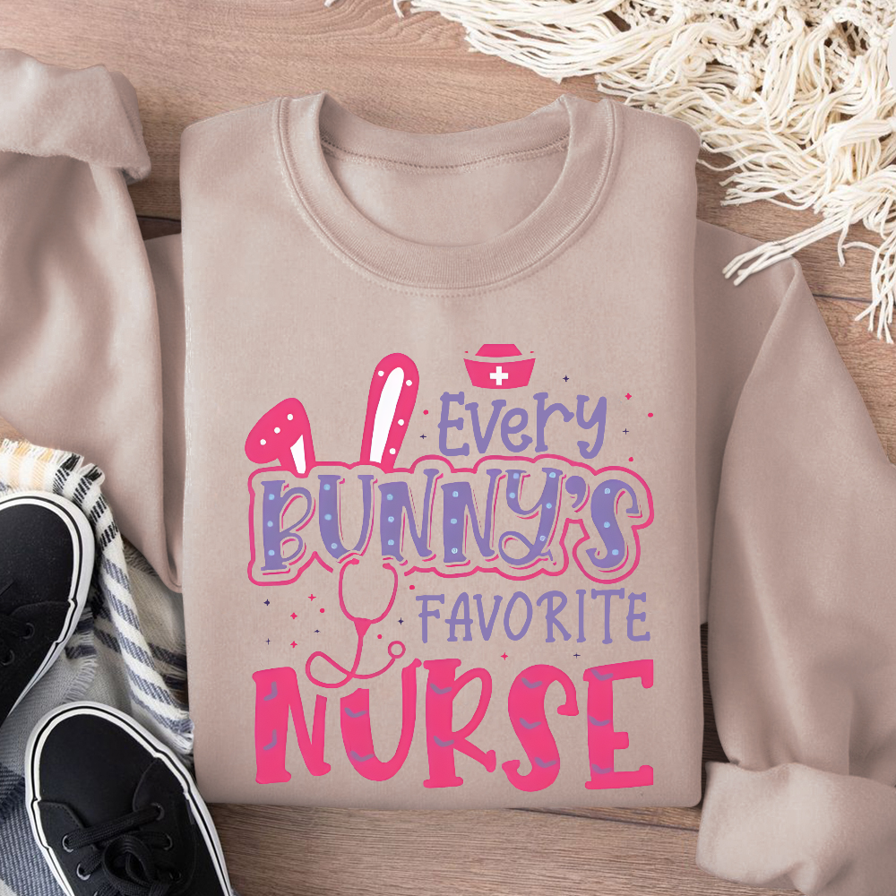Every Bunny's Favorite Nurse Cotton Pullover Sweatshirt