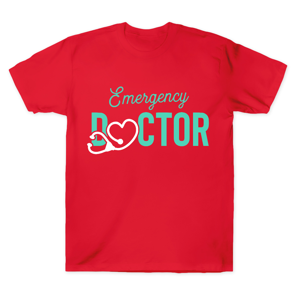 Emergency Doctor Stethoscope Heartbeat First Aid Cotton Doctor T-shirt