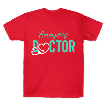 Emergency Doctor Stethoscope Heartbeat First Aid Cotton Doctor T-shirt