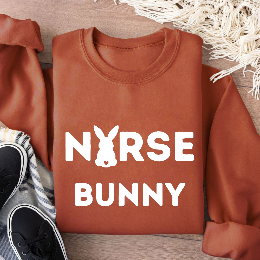 Nurse Bunny Cotton Pullover Sweatshirt