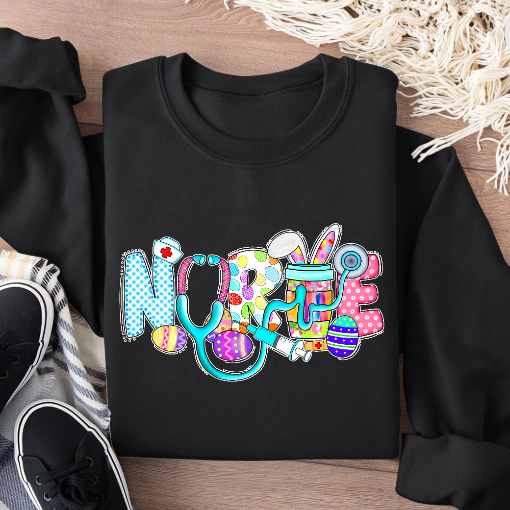 Easter Gnomes Cute Bunny Cotton Pullover Sweatshirt