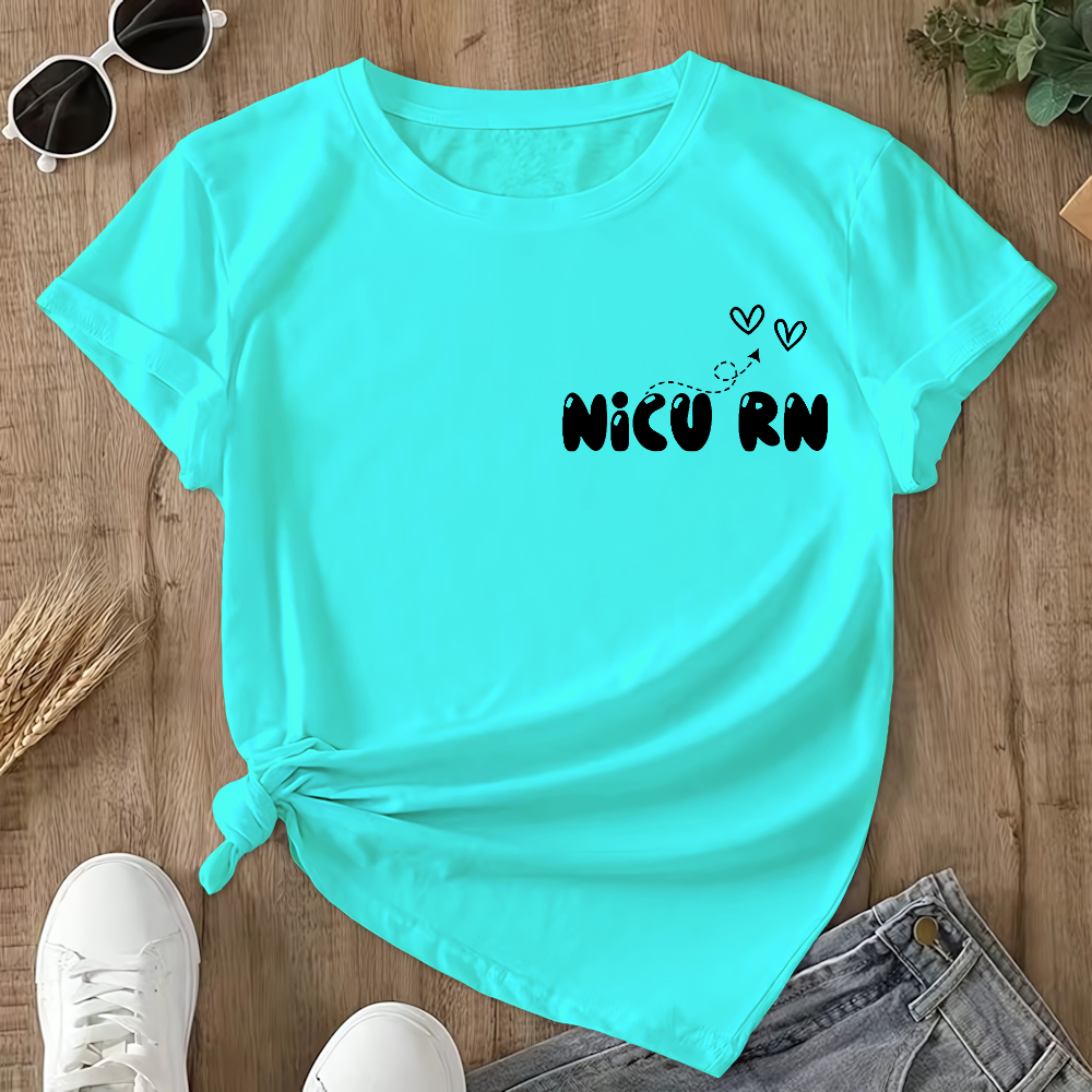 Nicu Nurse Sayings Double-Sided Cotton Printed T-Shirt