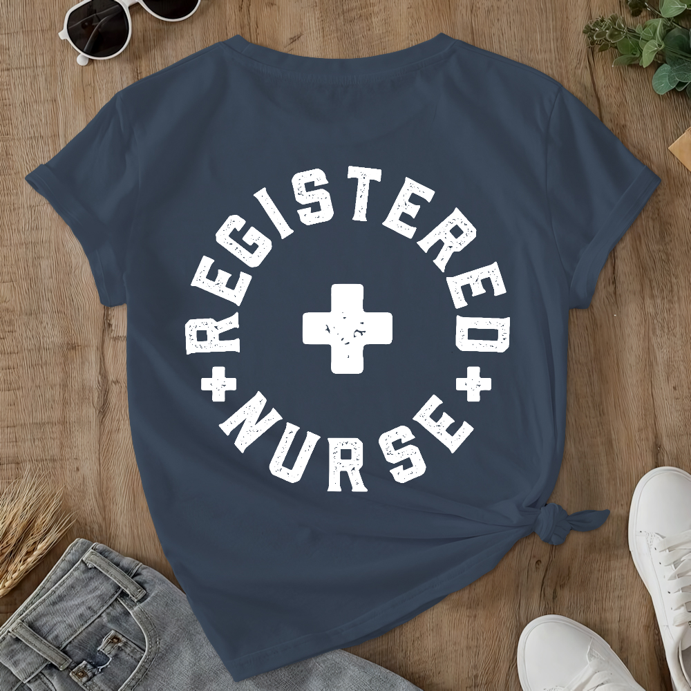 Registered Nurse Double-Sided Cotton Printed T-Shirt