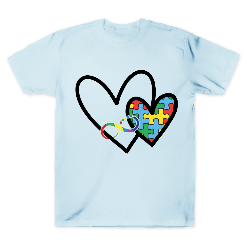 Autism Colorful Heart Cotton Doctor T-shirt