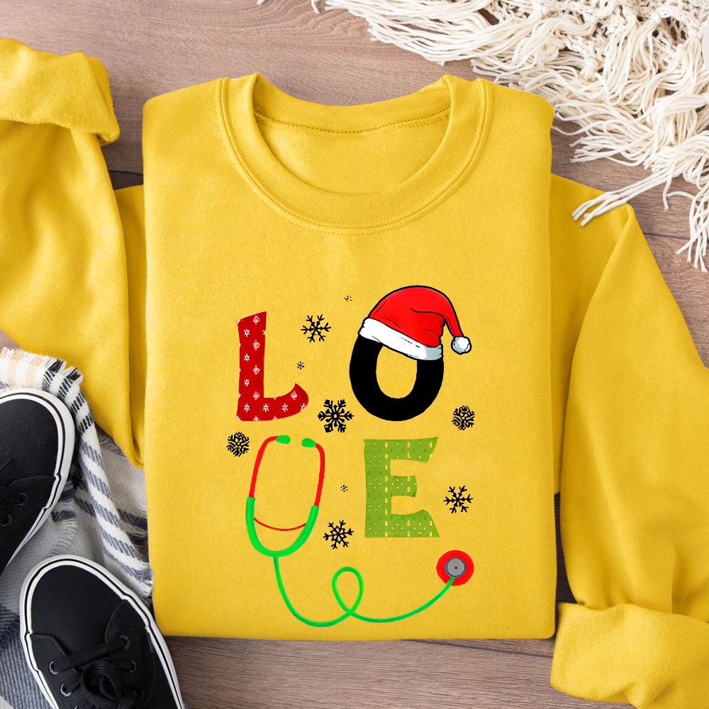 Stethoscope Of Love Cotton Pullover Sweatshirt