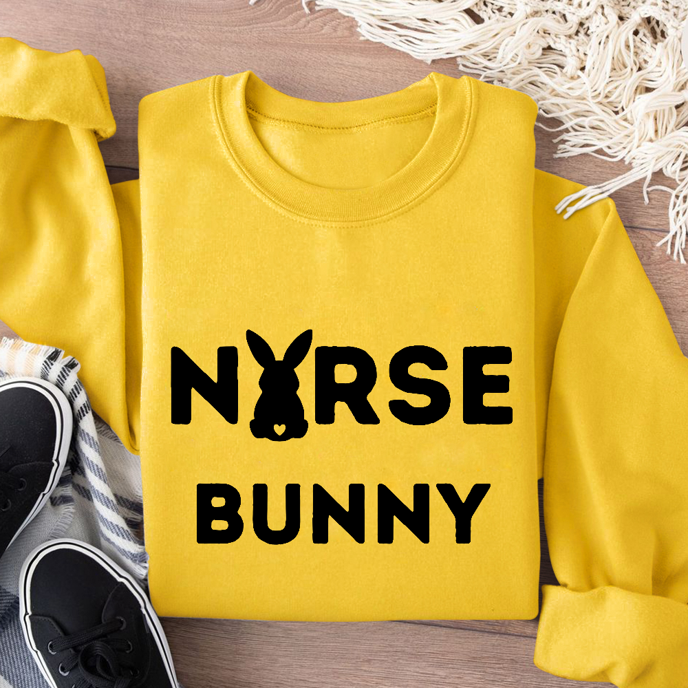 Nurse Bunny Cotton Pullover Sweatshirt