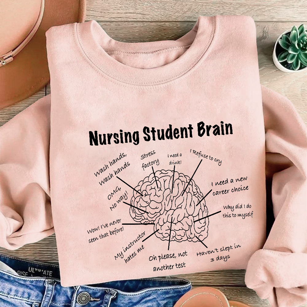 Nursing Student Brain Cotton Pullover Sweatshirt