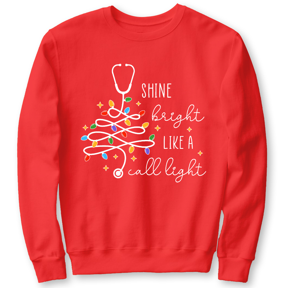 Shine Bright Like A Call Light Cotton Pullover Sweatshirt