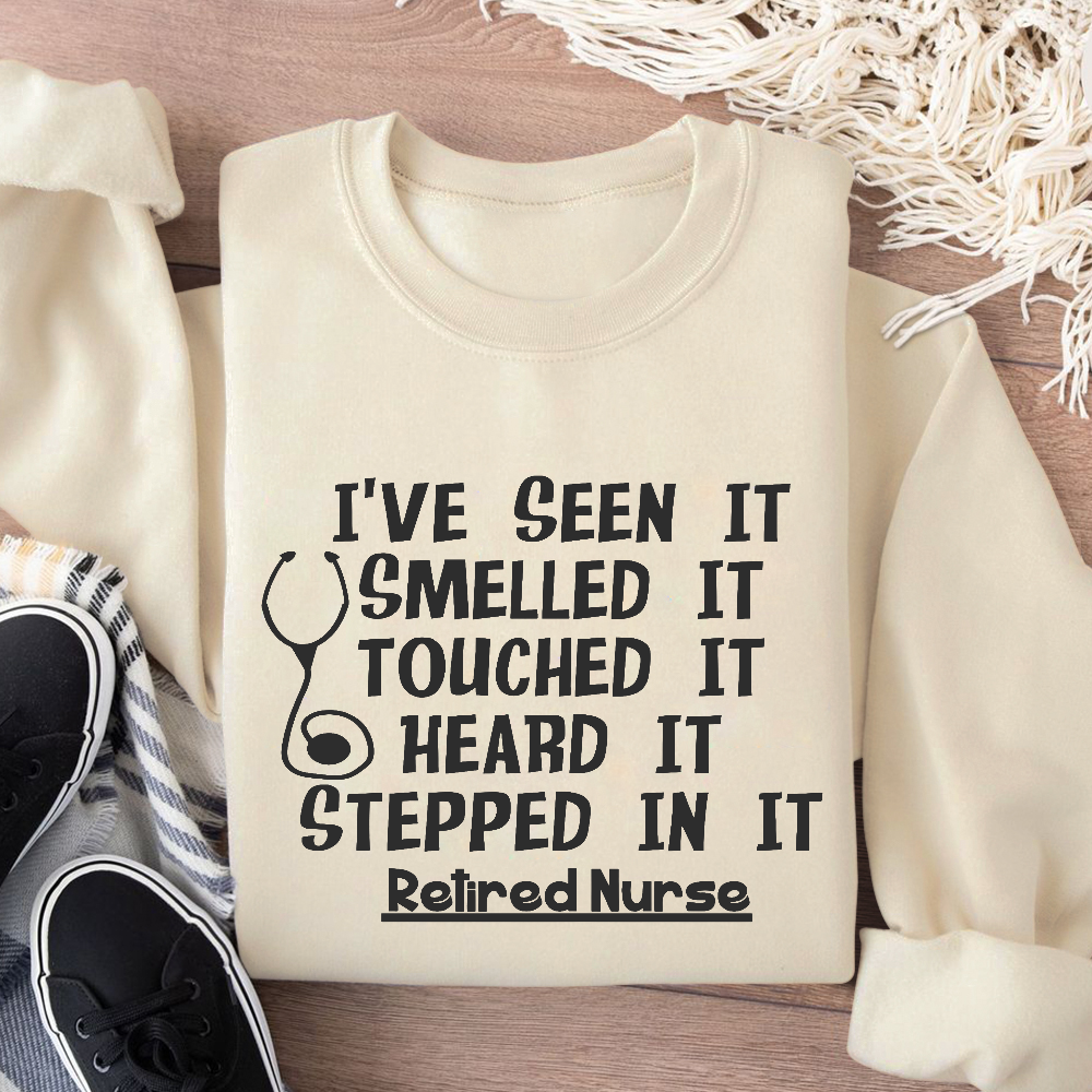Funny Retired Nurse Quotes Cotton Pullover Sweatshirt