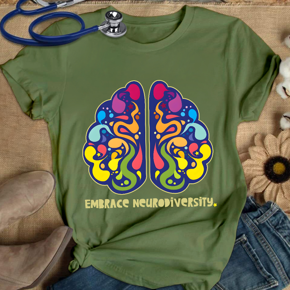 Embrace Neurodiversity Cotton Nurse T-shirt