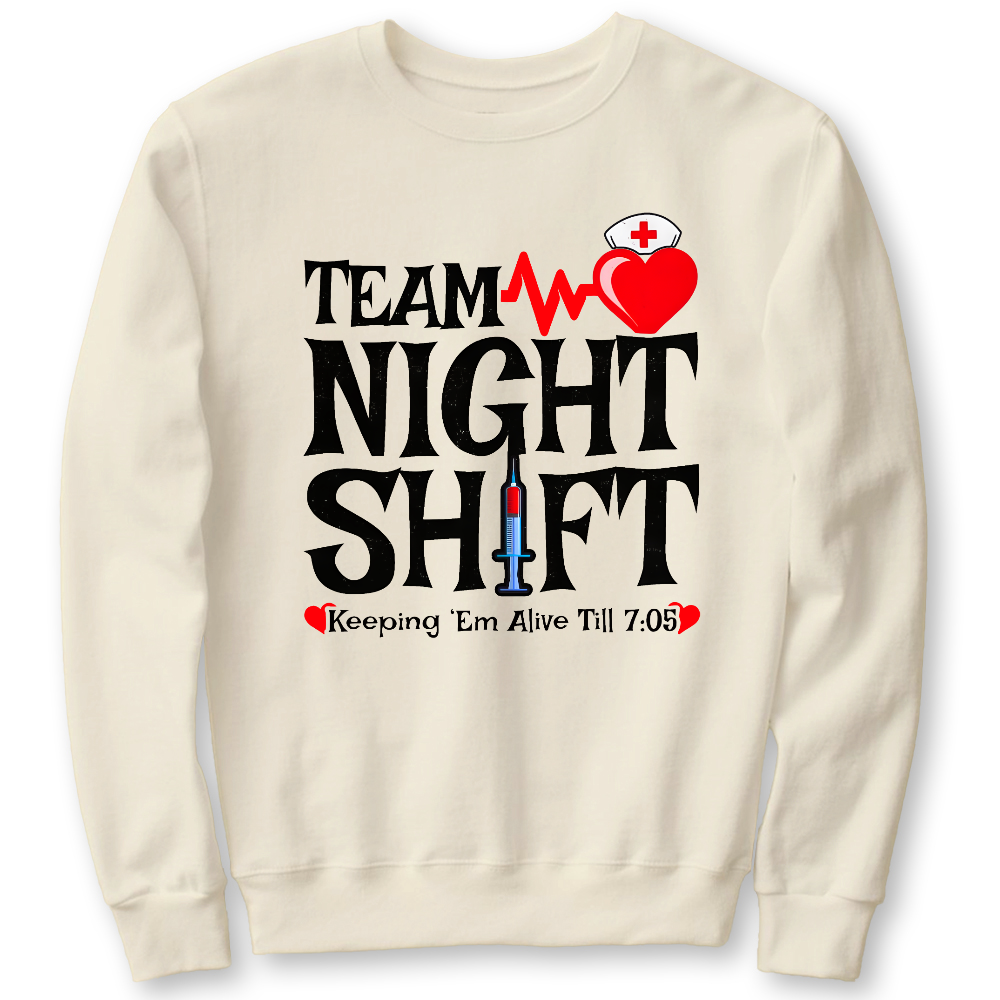 Team Night Shift Cotton Pullover Sweatshirt