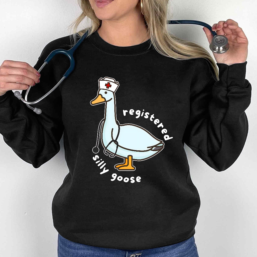 Registered Silly Goose Cotton Pullover Sweatshirt