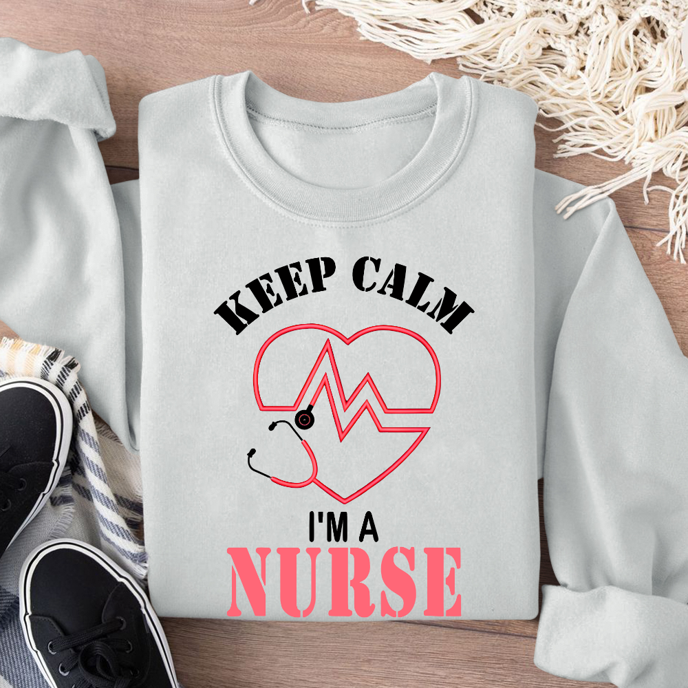 Keep Calm I‘m A Nurse Cotton Pullover Sweatshirt