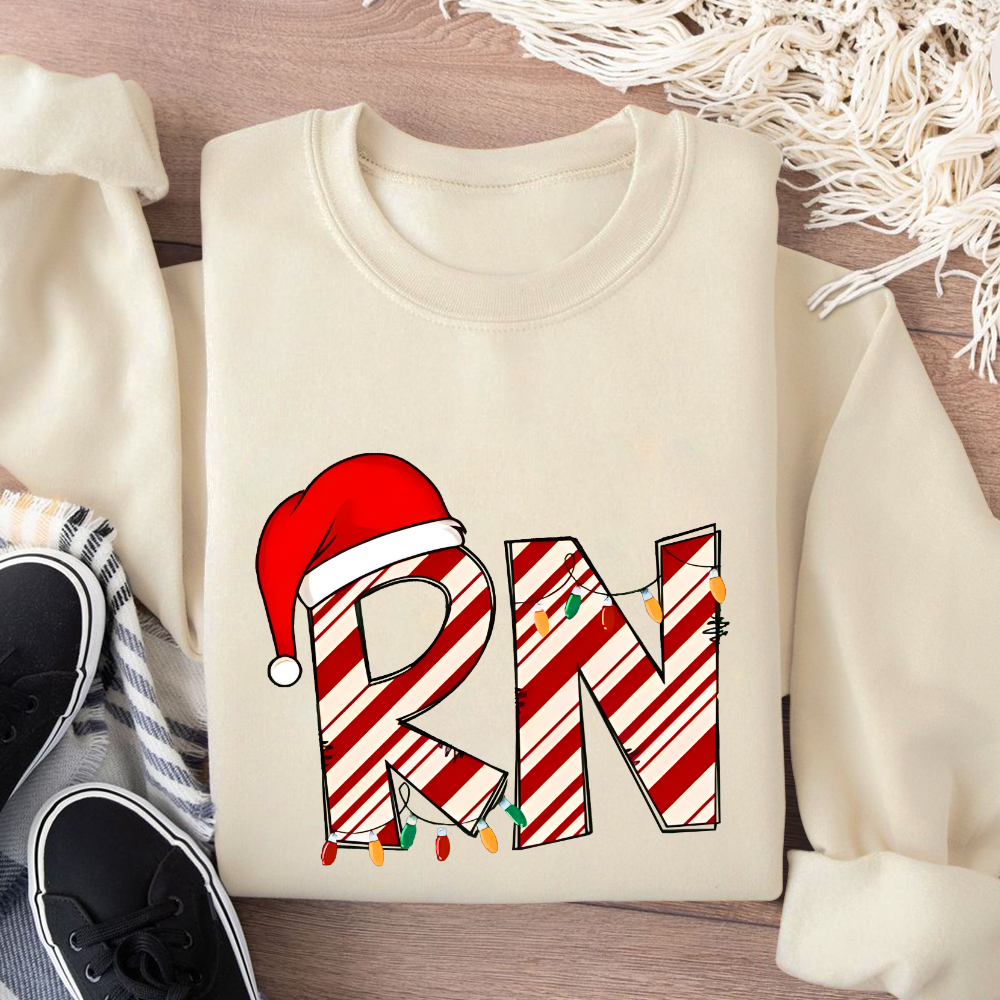 RN Registered Nurse Christmas Cotton Pullover Sweatshirt