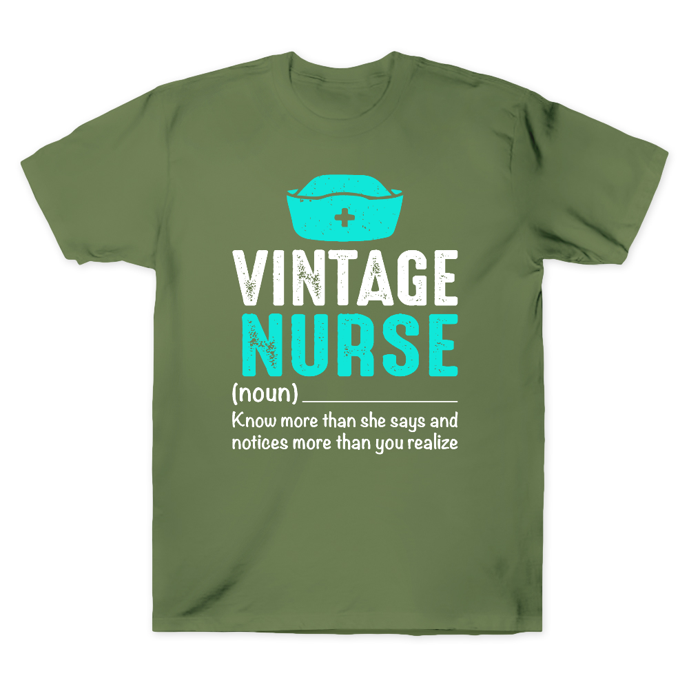 Vintage Nurse Know More Than She Says And Notices More Than You Realize Cotton Doctor T-shirt
