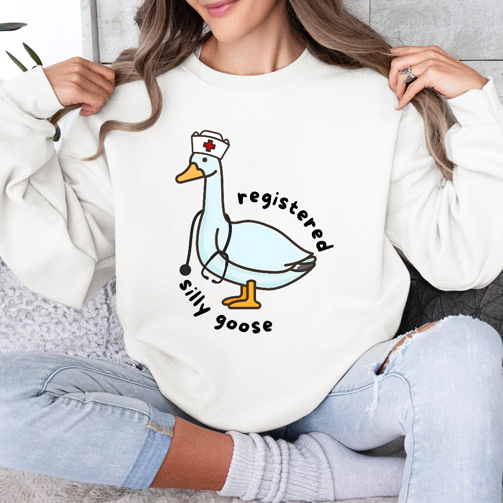 Registered Silly Goose Cotton Pullover Sweatshirt
