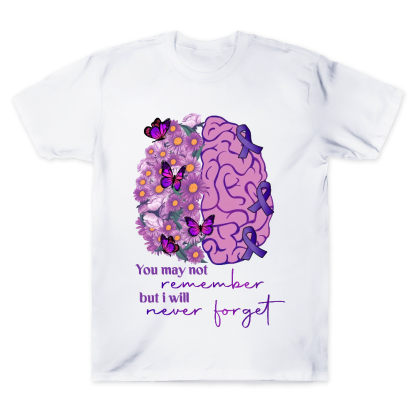 You May Not Remember I Will Never Forget Alzheimer Awareness Cotton Doctor T-shirt