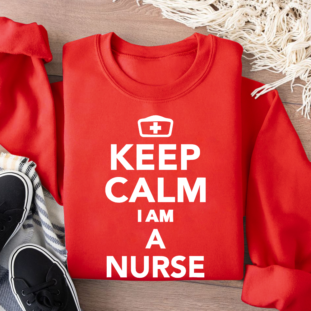 Keep Calm I‘m A Nurse Cotton Pullover Sweatshirt