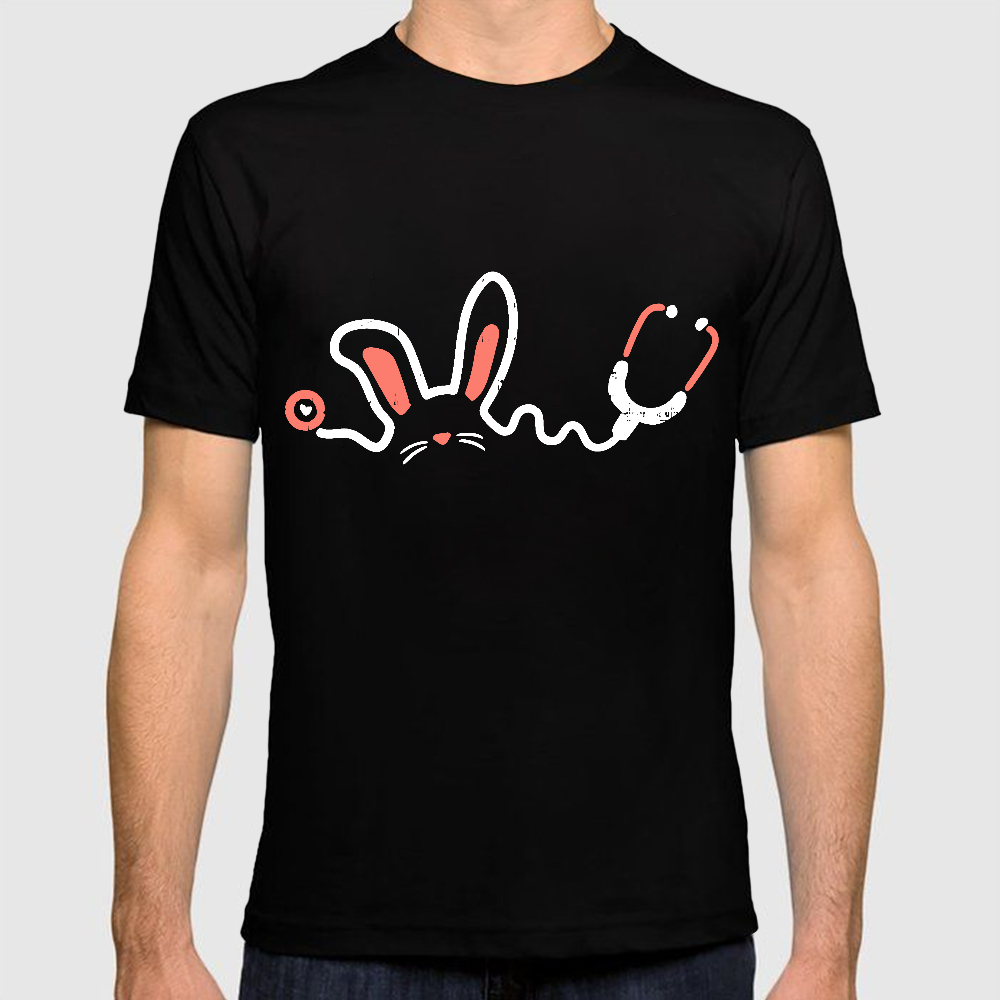 Easter Bunny Stethoscope Cotton Doctor T-shirt