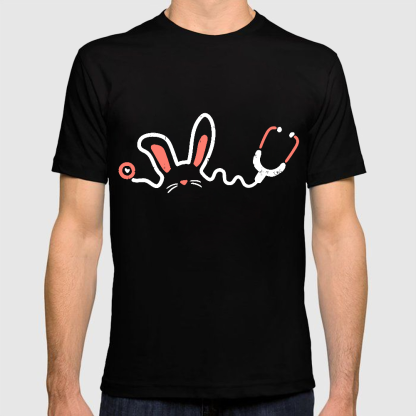 Easter Bunny Stethoscope Cotton Doctor T-shirt