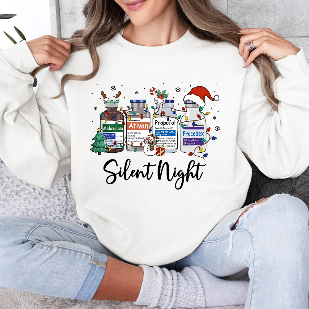 Silent Night Cotton Pullover Sweatshirt