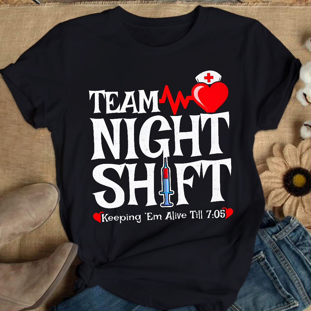 Team Night Shift Cotton Nurse T-shirt
