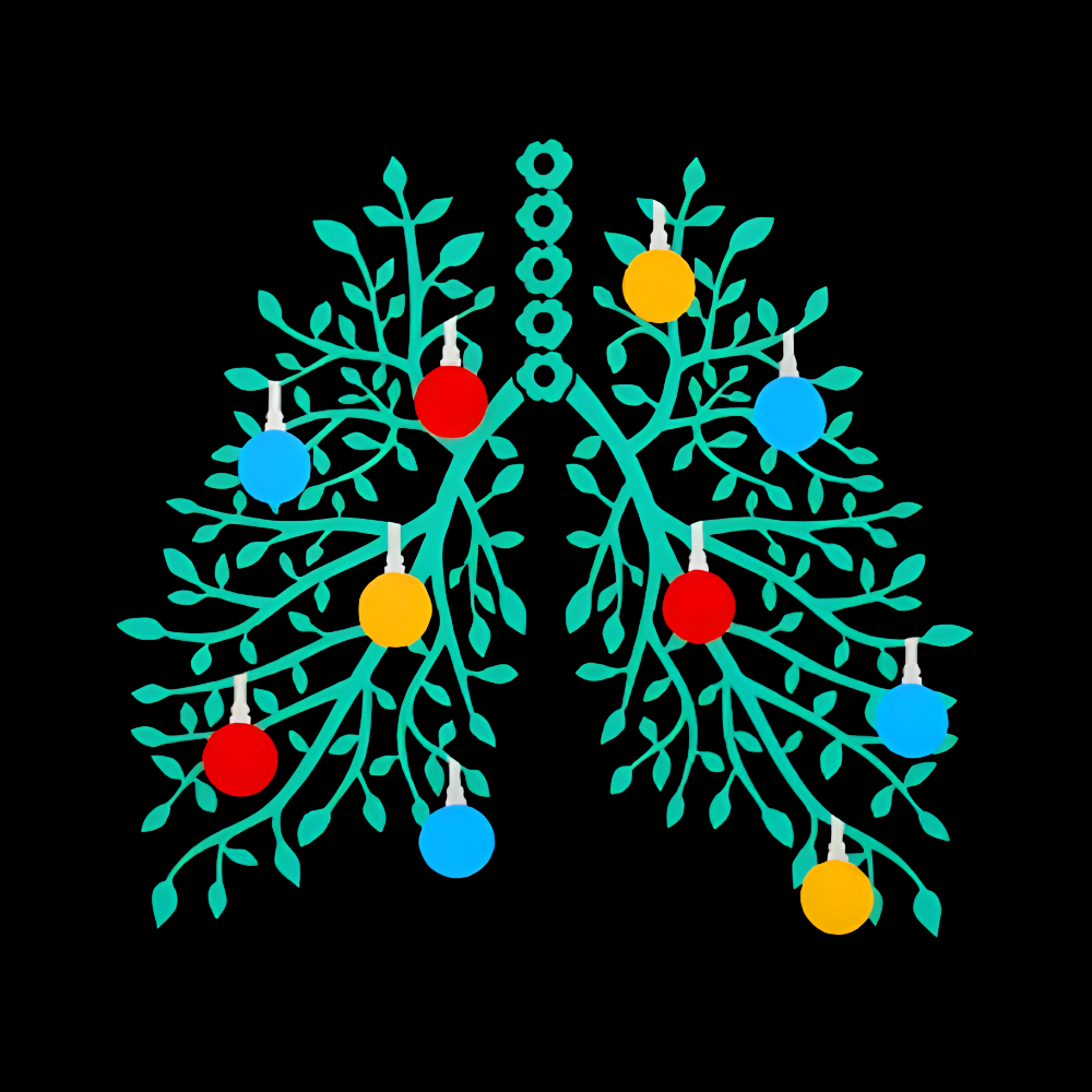 Lungs With Christmas Lights Respiratory Therapist Xmas Cotton Doctor T-shirt