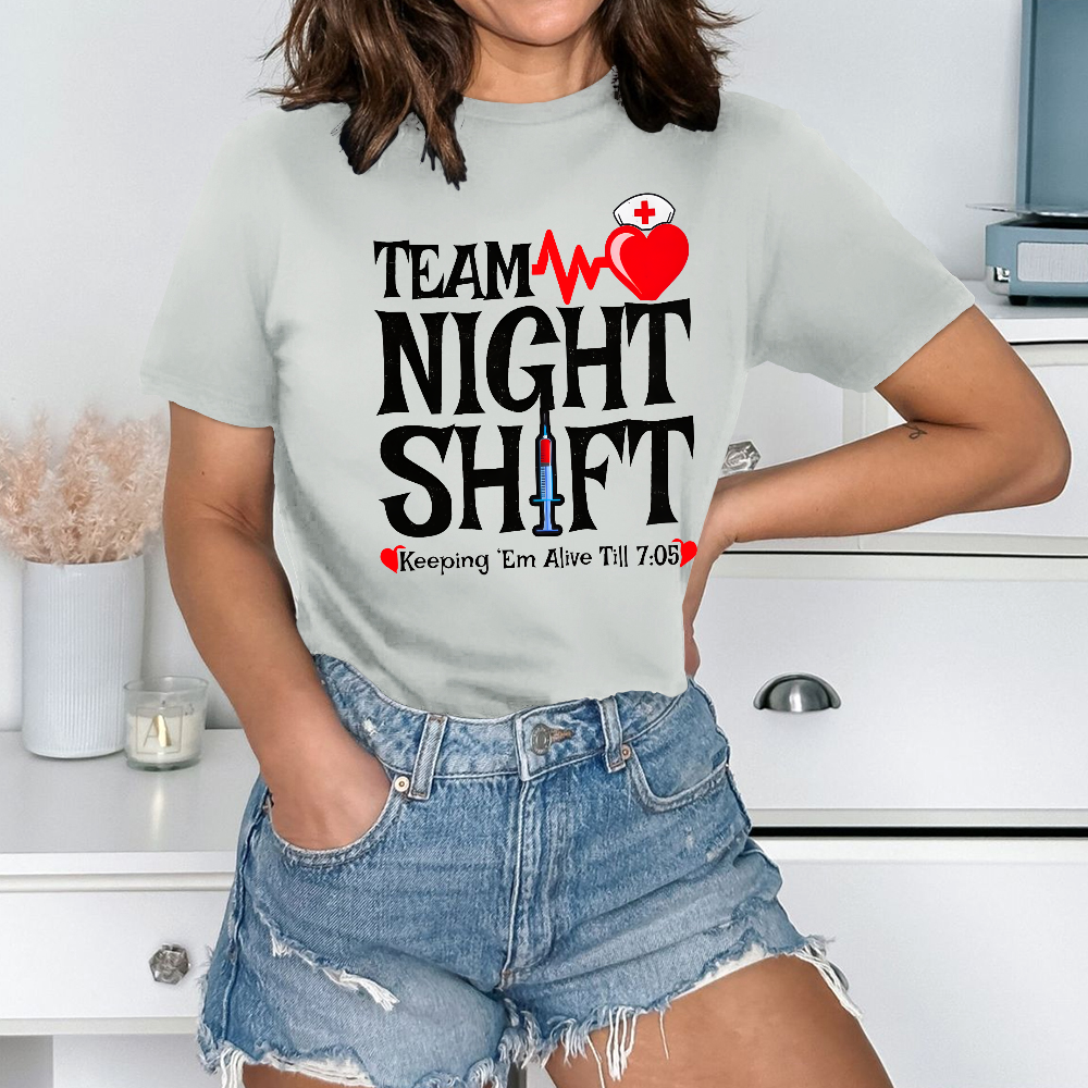 Team Night Shift Cotton Nurse T-shirt