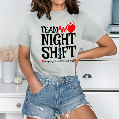 Team Night Shift Cotton Nurse T-shirt