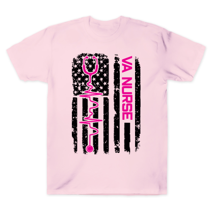 Vintage USA American Flag VA Nurse Patriotic Nursing Gifts Cotton Doctor T-shirt