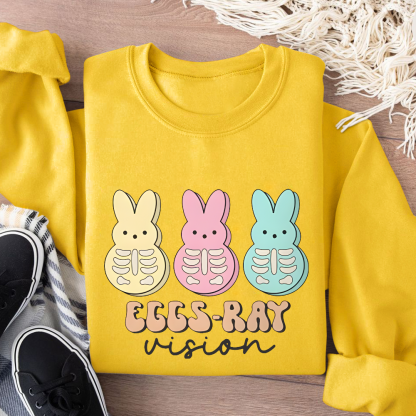 Eggs Ray Vision Radiology Cotton Pullover Sweatshirt