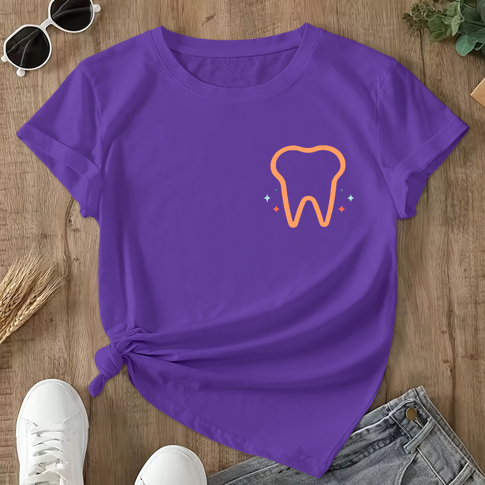 It's A Good Day To Save Teeth Double-Sided Cotton Printed T-Shirt