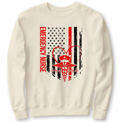 RN Nurse Flag Cotton Pullover Sweatshirt