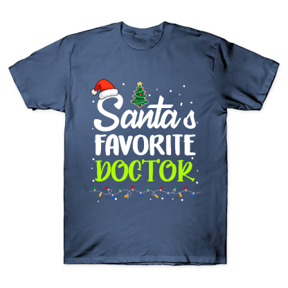 Santa’s Favorite Christmas Doctor Cotton Doctor T-shirt