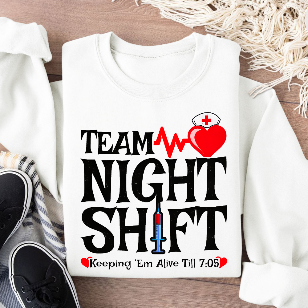 Team Night Shift Cotton Pullover Sweatshirt
