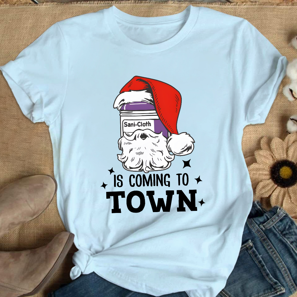 Funny Santa Nurse Medical Assistant Christmas Cotton Nurse T-shirt