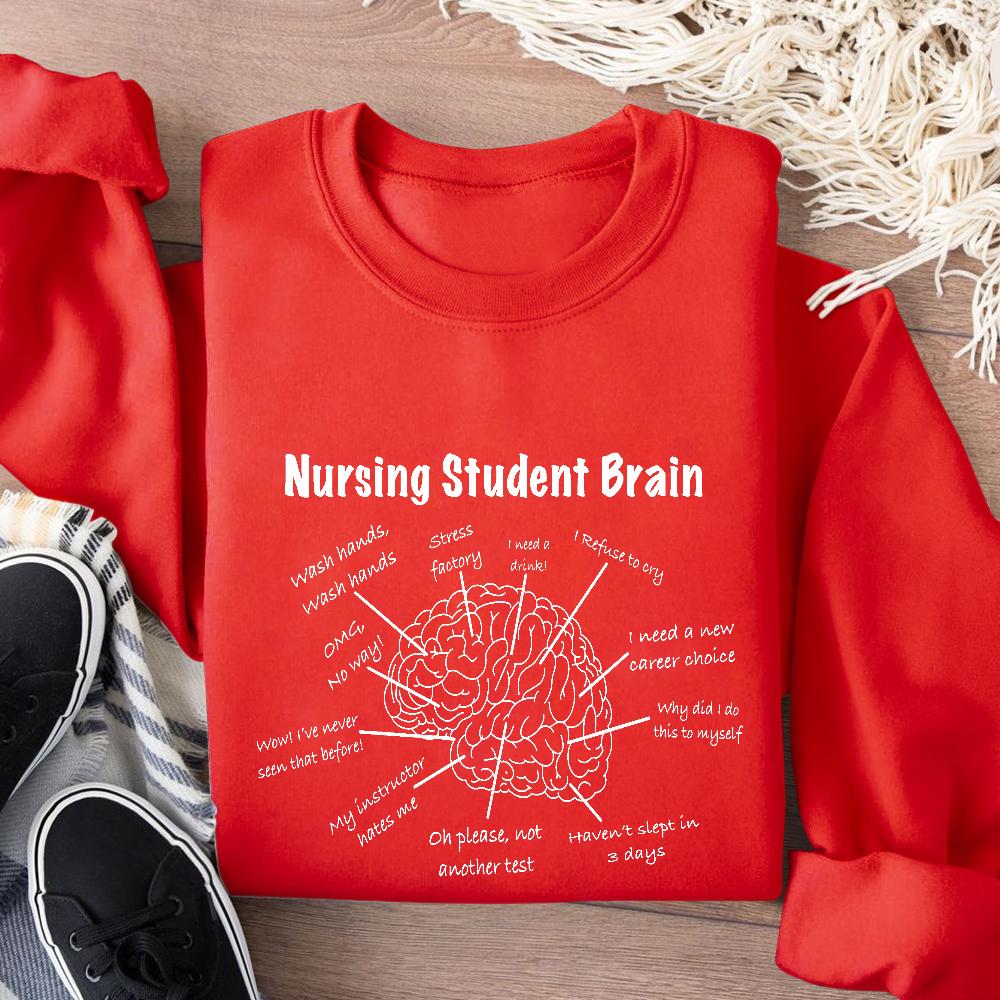 Nursing Student Brain Cotton Pullover Sweatshirt